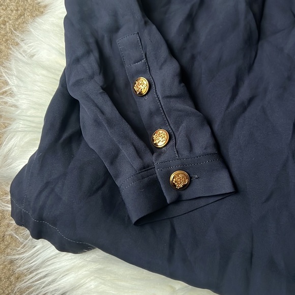 Ralph Lauren Black Label 100% Silk Blue Blouse Size 4 - Picture 4 of 7